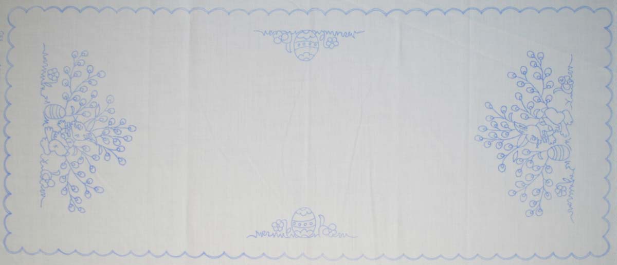 előnyomott hímezhető terítő