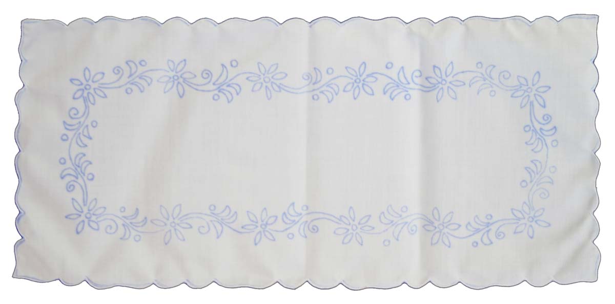 előnyomott hímezhető terítő