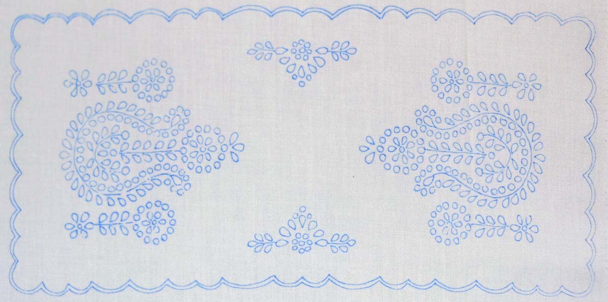 előnyomott hímezhető terítő