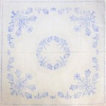 Előnyomott hímezhető terítő 90*90 A49